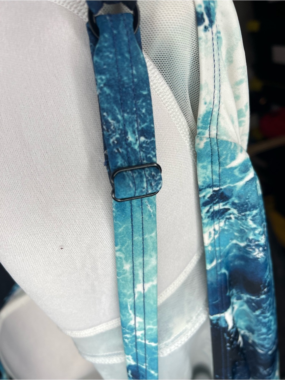 Torrid Ocean Water Print One Piece Swimsuit Plus Size 3 Strappy Cross Back - Picture 3 of 8